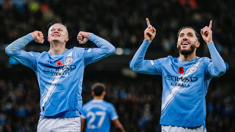 Erling Haaland tỏa sáng với cú đúp bàn thắng. (Ảnh: MCFC)
