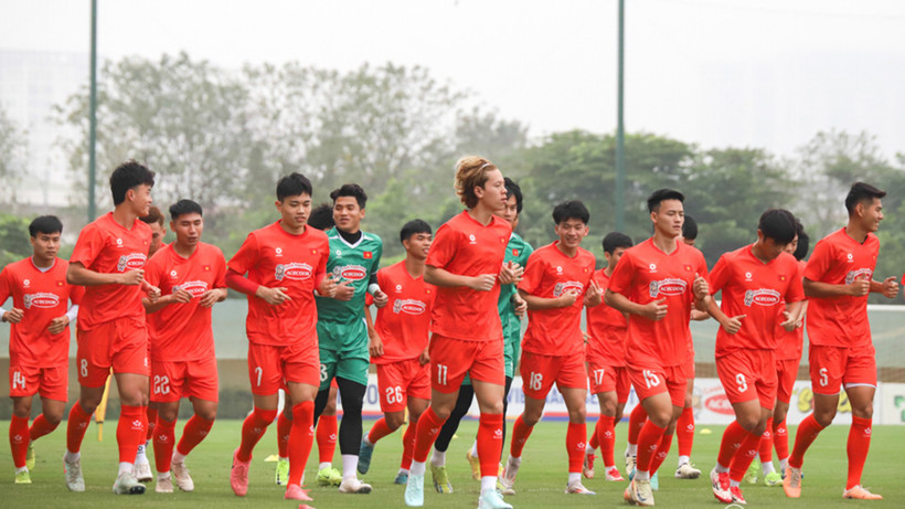 Các thành viên đội tuyển U23 Việt Nam trong buổi tập luyện. (Ảnh: VFF)