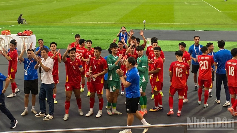 U22 Việt Nam giành vé vào bán kết đầy thuyết phục. (Ảnh: XUÂN SƠN)