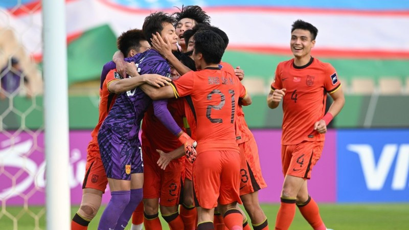 Sự xuất sắc của thủ thành Li Hao góp công lớn vào chiến thắng của U23 Trung Quốc. (Ảnh: AFC)