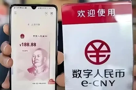 Thanh toán bằng Nhân dân tệ kỹ thuật số. (Ảnh: Sohu.com)