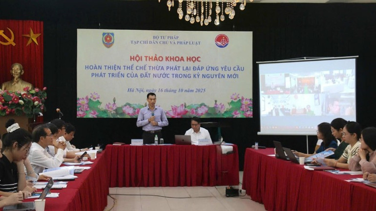 Hội thảo khoa học “Hoàn thiện thể chế Thừa phát lại đáp ứng yêu cầu phát triển của đất nước trong kỷ nguyên mới”. (Ảnh: TL) ht-tpl-1-sua-5461.jpg