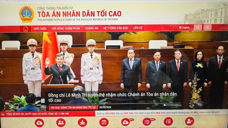 Cổng thông tin điện tử của tòa án. (Ảnh: TH) cong-thong-tin-ta-9996.jpg