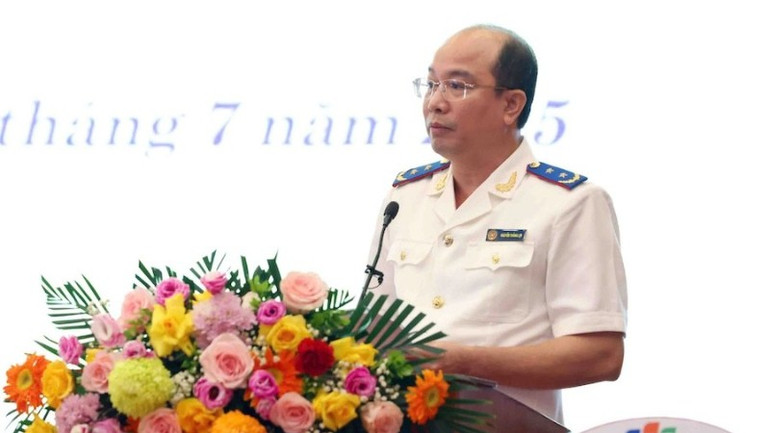 Cục trưởng Quản lý thi hành án dân sự Nguyễn Thắng Lợi phát biểu nhận nhiệm vụ. (Ảnh: TH) anh-loi-47-6423.jpg