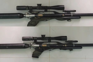 Hai khẩu súng được tịch thu.