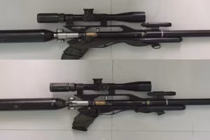 Hai khẩu súng được tịch thu.