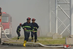 Diễn tập chữa cháy và cứu nạn, cứu hộ tại Nhà máy Nhiệt điện BOT Vĩnh Tân 1