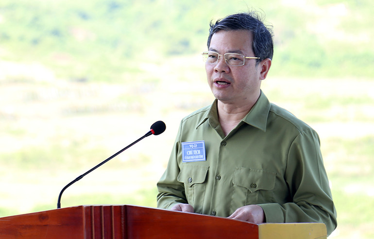 Đồng chí Nguyễn Văn Sơn, Chủ tịch Ủy ban nhân dân tỉnh Tuyên Quang phát biểu bế mạc diễn tập.