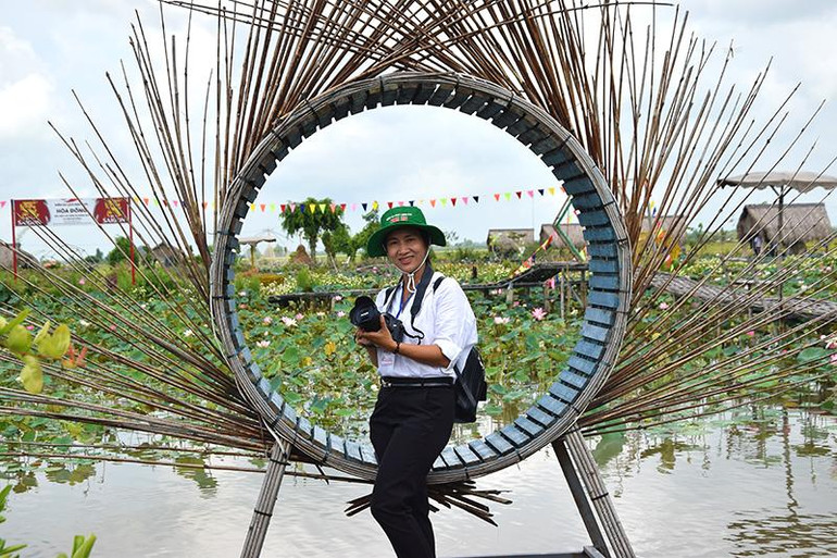 Điểm tham quan Du lịch sinh thái Hòa Đồng thu hút du khách tìm đến tham quan. (Ảnh: Hữu Nghĩa)