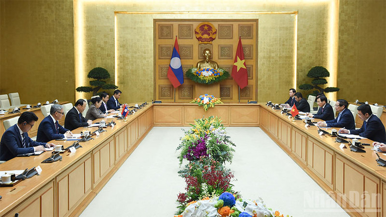 Quang cảnh cuộc làm việc. (Ảnh: TRẦN HẢI)