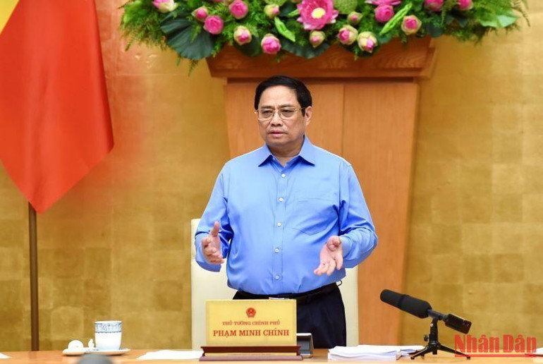 Thủ tướng Phạm Minh Chính phát biểu tại phiên họp.