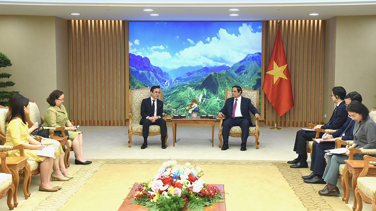 Quang cảnh buổi tiếp. (Ảnh: TRẦN HẢI)