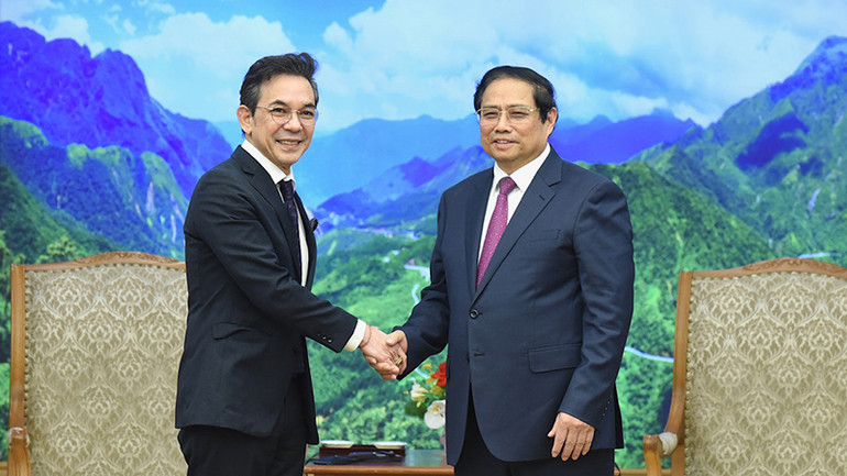 Thủ tướng Phạm Minh Chính tiếp Đại sứ Thái Lan Nikorndej Balankura. (Ảnh: TRẦN HẢI)