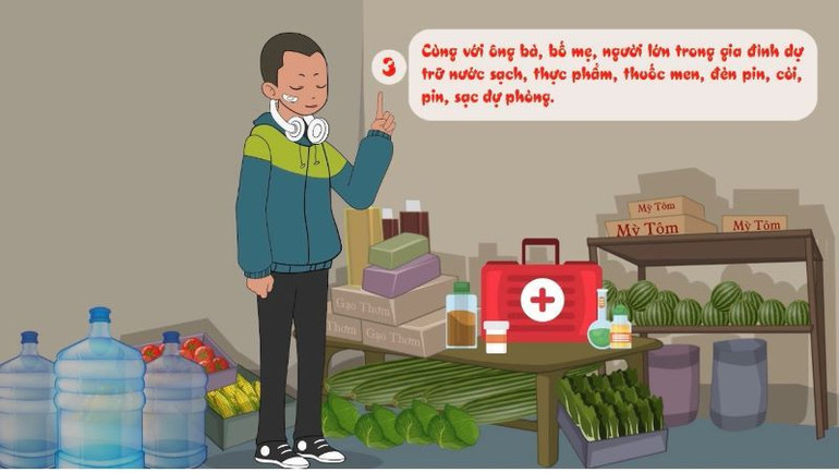 Trẻ em cũng có thể tham gia góp sức phòng, chống thiên tai bằng những hoạt động phù hợp lứa tuổi. (Ảnh: VTV)