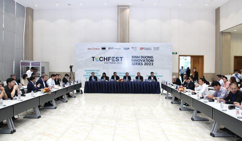 Toàn cảnh chuỗi hội thảo Ngày hội Đổi mới sáng tạo Bình Dương.