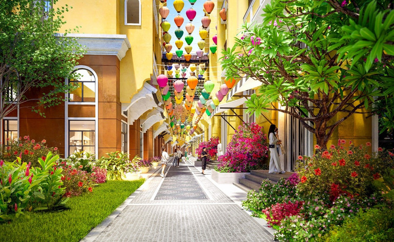 Phối cảnh minh họa tuyến phố đèn lồng tại dự án Nam Ô Heritage. Phối cảnh minh họa tuyến phố đèn lồng tại dự án Nam Ô Heritage.