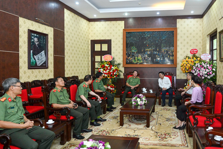 Quang cảnh buổi tiếp Đoàn đại biểu Bộ Công an. (Ảnh: DUY LINH)