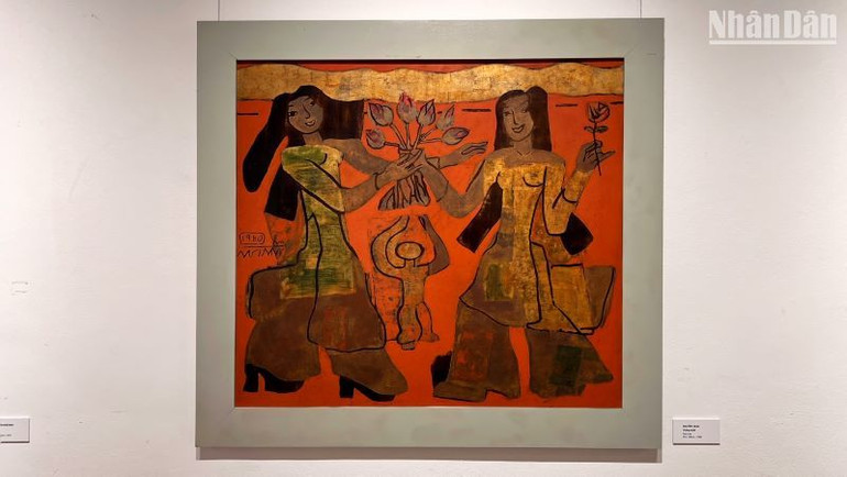 Tác phẩm sơn mài 'Thống nhất' (1980) của danh họa Nguyễn Sáng.