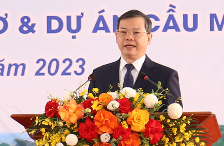 Phó Bí thư Tỉnh ủy, Chủ tịch Ủy ban nhân dân tỉnh Tuyên Quang Nguyễn Văn Sơn phát biểu tại lễ khánh thành.