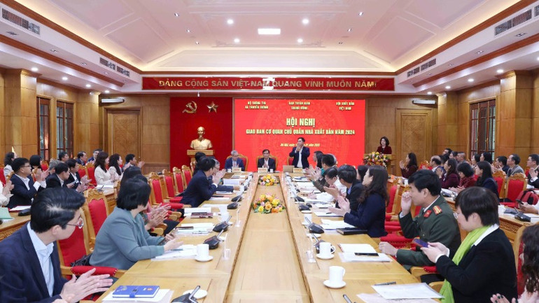 Quang cảnh hội nghị giao ban cơ quan chủ quản nhà xuất bản năm 2024