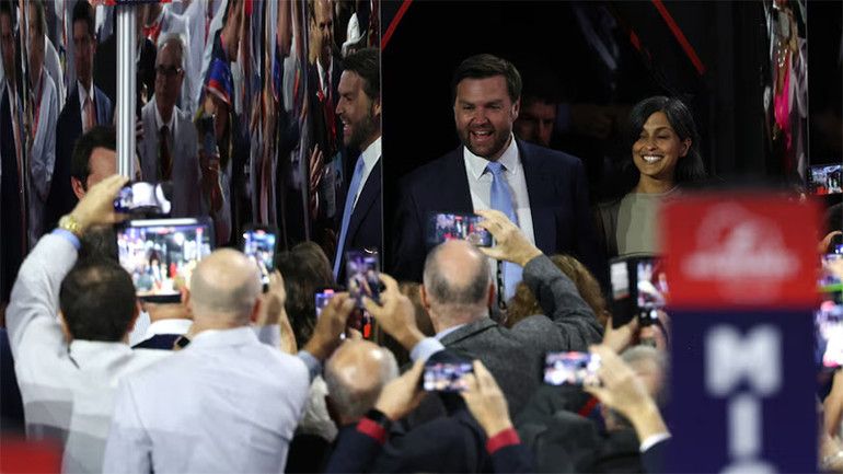 Ông J.D. Vance được người ủng hộ chào đón khi tới dự Đại hội toàn quốc đảng Cộng hòa, ngày 15/7/2024. (Ảnh: Reuters)