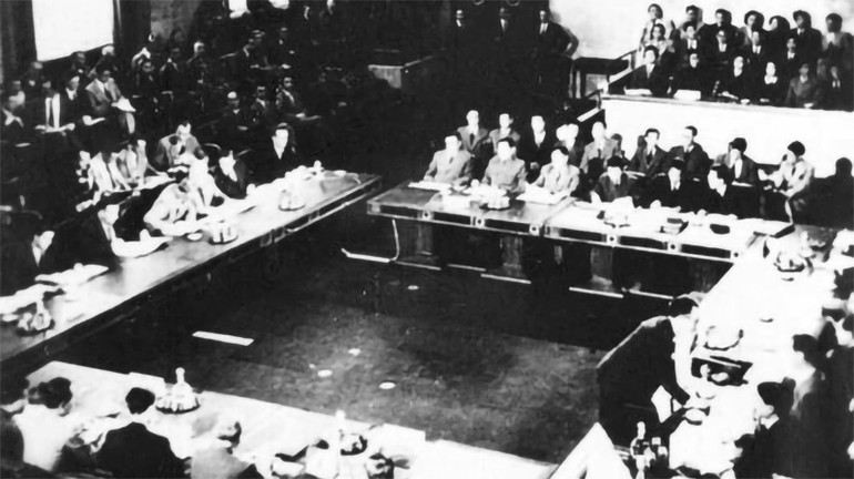 Quang cảnh một phiên họp trong Hội nghị Geneva năm 1954. (Ảnh: Tư liệu TTXVN)