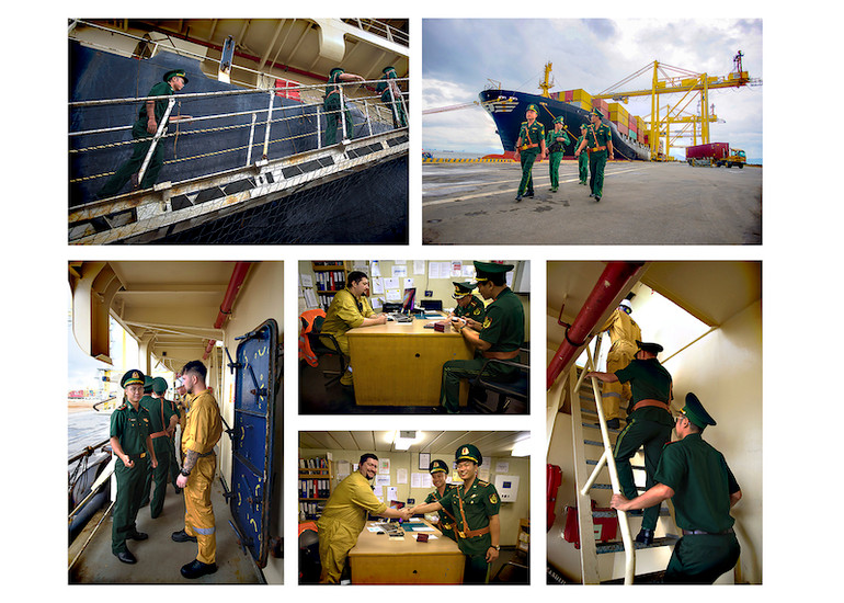 "Kiểm soát tàu cập cảng Tiên Sa" (Nguyễn Văn Nhị Trình).