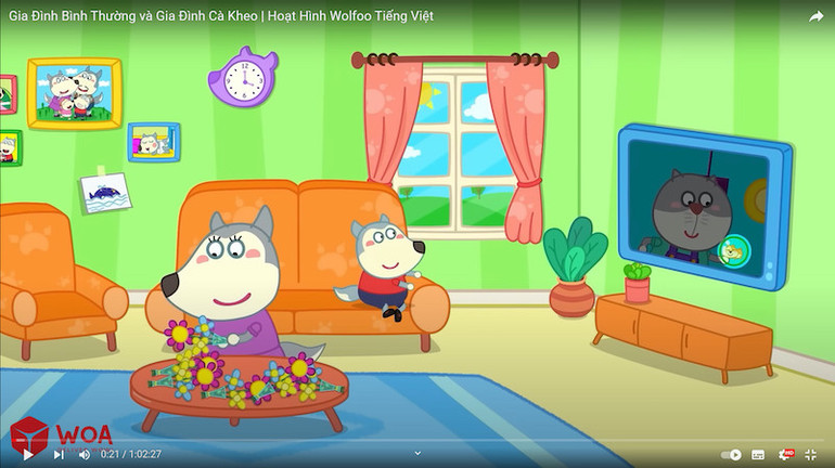 Hoạt hình Wolfoo do Sconnect Việt Nam sản xuất đạt khoảng 3 tỷ lượt xem mỗi tháng, phát hành trên nhiều nền tảng số toàn cầu. (Ảnh chụp màn hình)