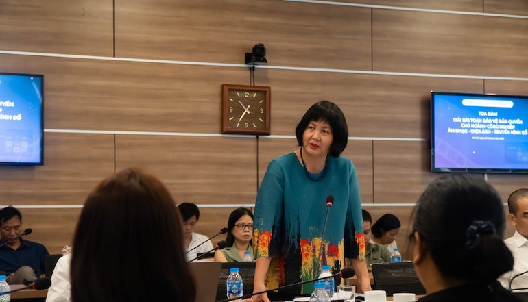 Phó Cục trưởng Cục Điện ảnh (Bộ Văn hóa, Thể thao và Du lịch) Nguyễn Thị Thu Hà phát biểu.