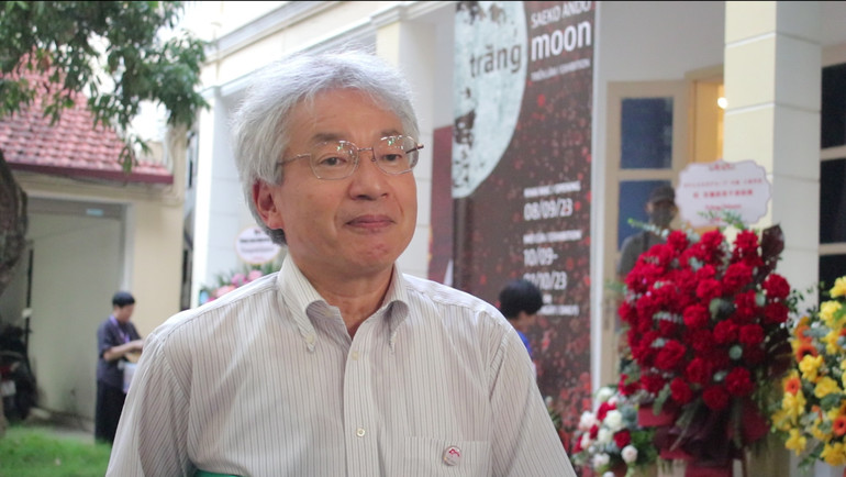 Giám đốc Trung tâm Giao lưu Văn hóa Nhật Bản tại Việt Nam Doi Katsuma phát biểu về ý nghĩa của sự kiện