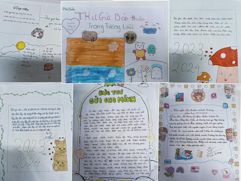 Những bức thư viết tay là kết quả sau môn học trí tuệ cảm xúc và được tập hợp như những lời chúc ý nghĩa cho năm học mới