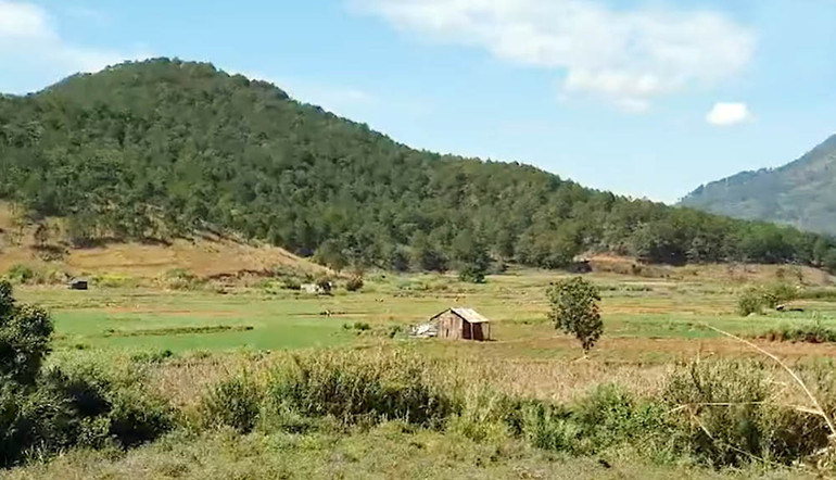 Một góc trong khu vực triển khai dự án hồ chứa nước Ta Hoét.