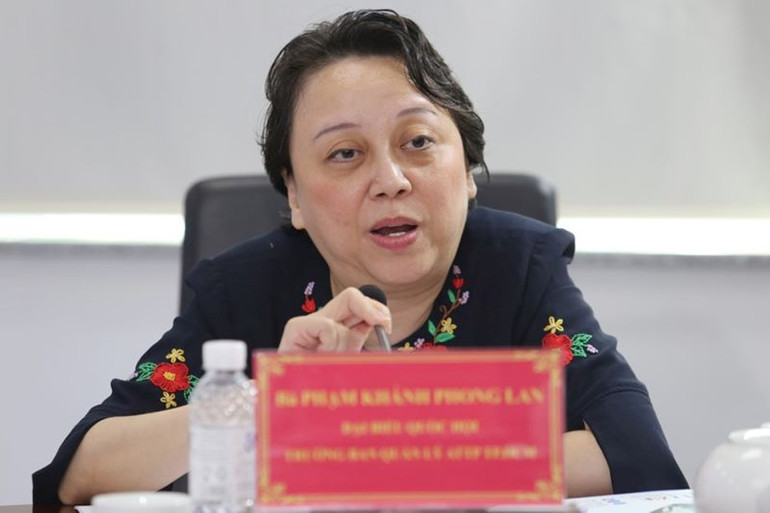 Đại biểu Quốc hội Phạm Khánh Phong Lan chia sẻ tại tọa đàm "Thuốc lá thế hệ mới: Đủ điều kiện quản lý ngay theo Luật hiện hành" của Báo Pháp luật Thành phố Hồ Chí Minh.