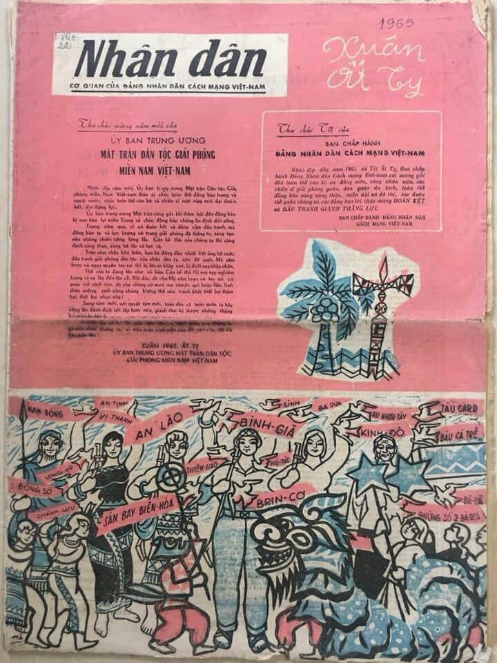 Hai ấn phẩm Nhân Dân Xuân Ất Tỵ 1965 và Xuân Đinh Tỵ 1977 thuộc BST của ông Tạ Thu Phong - Ảnh: NVCC