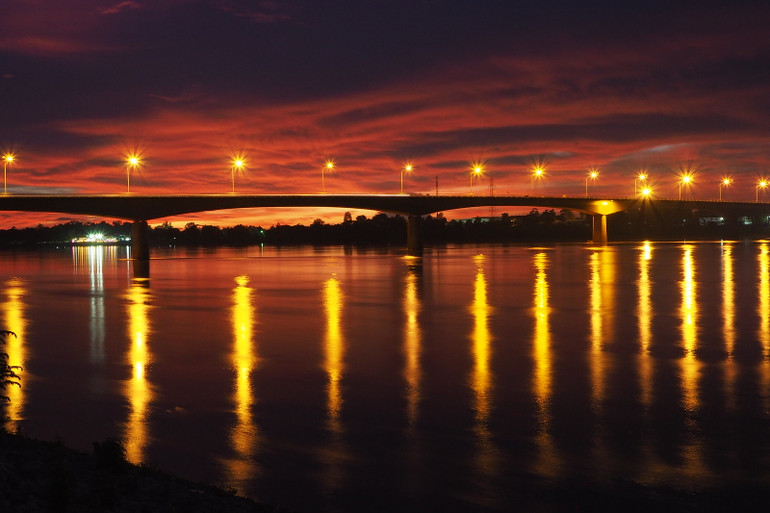 Cầu hữu nghị Thái-Lào trên sông Mekong. (Nguồn: MRC)