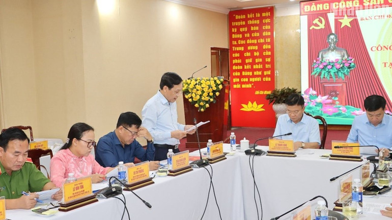 Đồng chí Nguyễn Thanh Hải, Phó trưởng Ban Nội chính Trung ương thông qua dự thảo báo cáo.