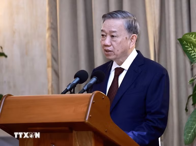 Tổng Bí thư, Chủ tịch nước Tô Lâm phát biểu tại buổi gặp gỡ đại biểu hữu nghị nhân dân và thế hệ trẻ Cuba.