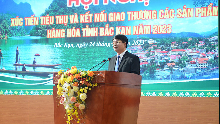 Phó Chủ tịch Ủy ban nhân dân tỉnh Bắc Kạn kết luận hội nghị. (Ảnh: TUẤN SƠN).