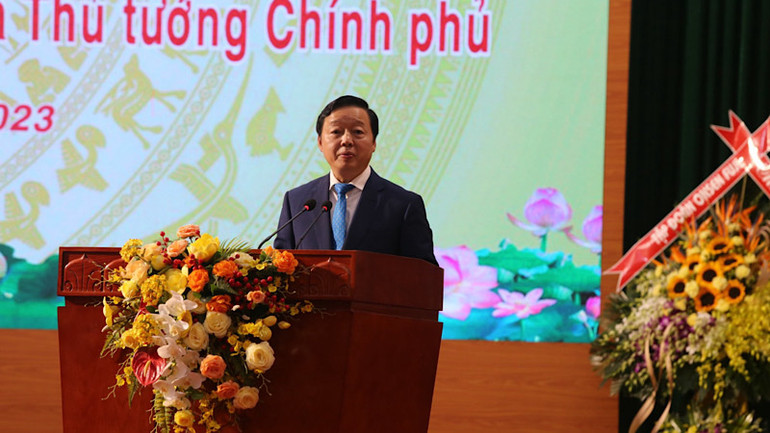 Phó Thủ tướng Chính phủ Trần Hồng Hà phát biểu tại hội nghị. (Ảnh: CÔNG LUẬN)