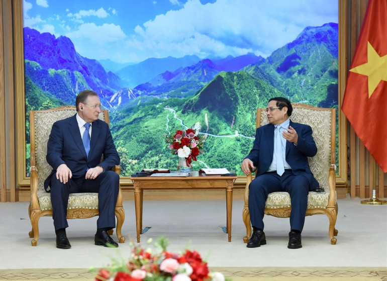 Thủ tướng Phạm Minh Chính tiếp ông Kudryashov, Tổng giám đốc Công ty dầu khí Zarubezhneft (LB Nga).