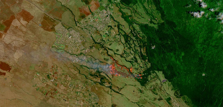 Hình ảnh vệ tinh cho thấy đám cháy rừng tại Maui, Hawaii, Mỹ, ngày 9/8/2023. (Ảnh: Reuters)