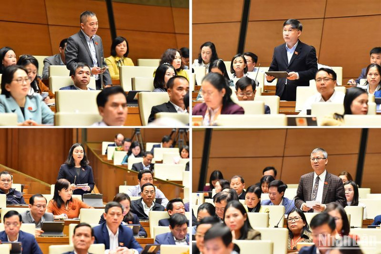 Các đại biểu Quốc hội tham dự phiên thảo luận chiều 6/1.