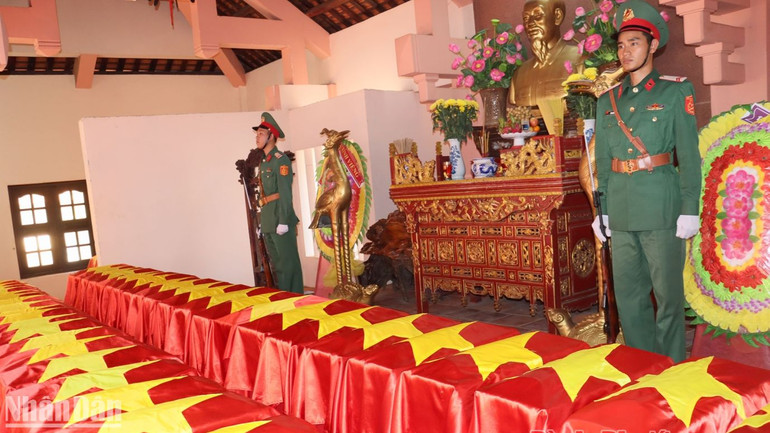 Hài cốt liệt sĩ được đặt tại Nghĩa trang liệt sĩ tỉnh Bình Phước