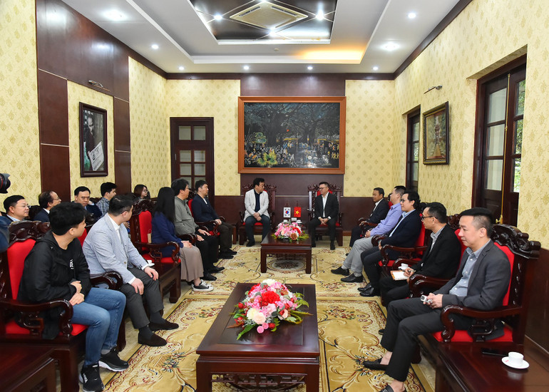 Quang cảnh buổi tiếp và làm việc. (Ảnh: THỦY NGUYÊN)