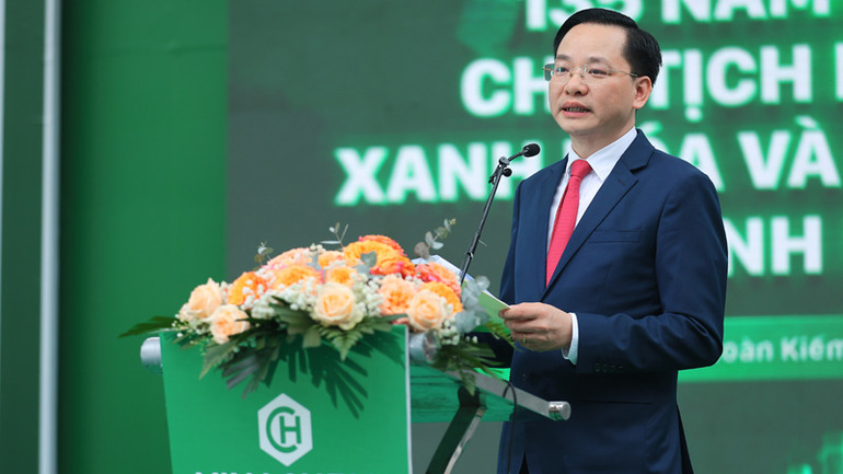 Tổng Giám đốc Vinachem Nguyễn Hữu Tú phát biểu tại buổi lễ.