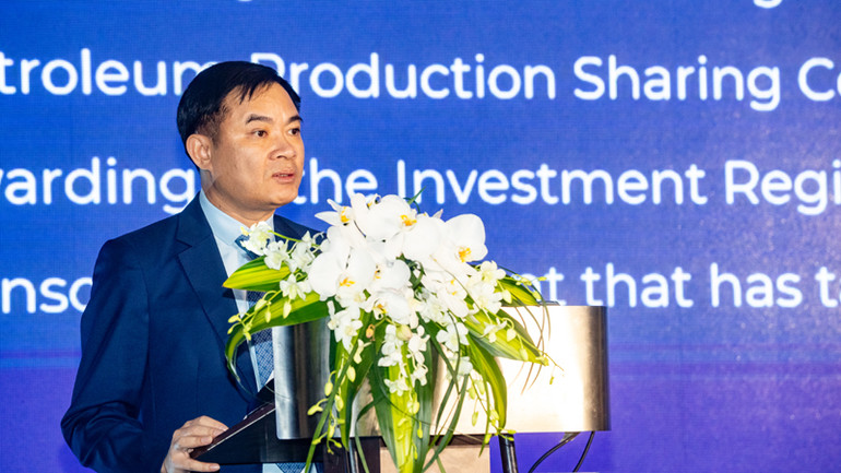 Tổng Giám đốc Petrovietnam Lê Ngọc Sơn phát biểu tại lễ ký chia sẻ sản phẩm dầu khí.