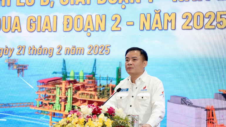 Tổng Giám đốc Petrovietnam Lê Ngọc Sơn phát biểu tại buổi lễ Tổng Giám đốc Petrovietnam Lê Ngọc Sơn phát biểu tại buổi lễ