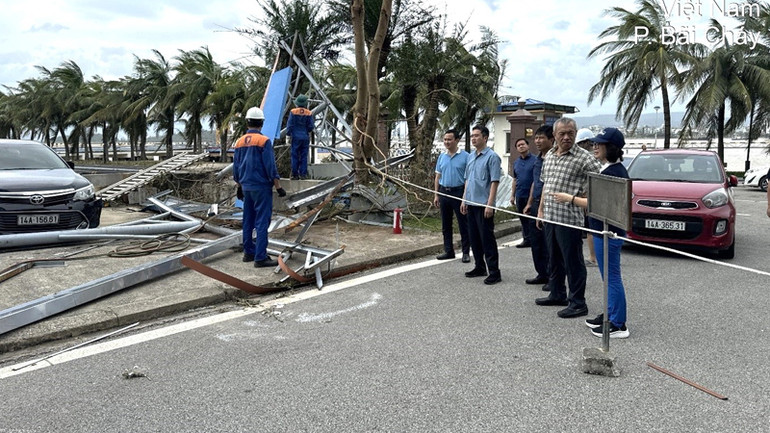 Lãnh đạo Petrolimex chỉ đạo khắc phục thiệt hại các công trình xăng dầu trọng điểm tại Hạ Long, Quảng Ninh.