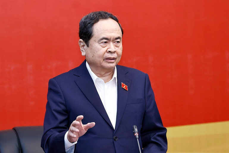 Chủ tịch Quốc hội Trần Thanh Mẫn phát biểu. (Ảnh: TTXVN)