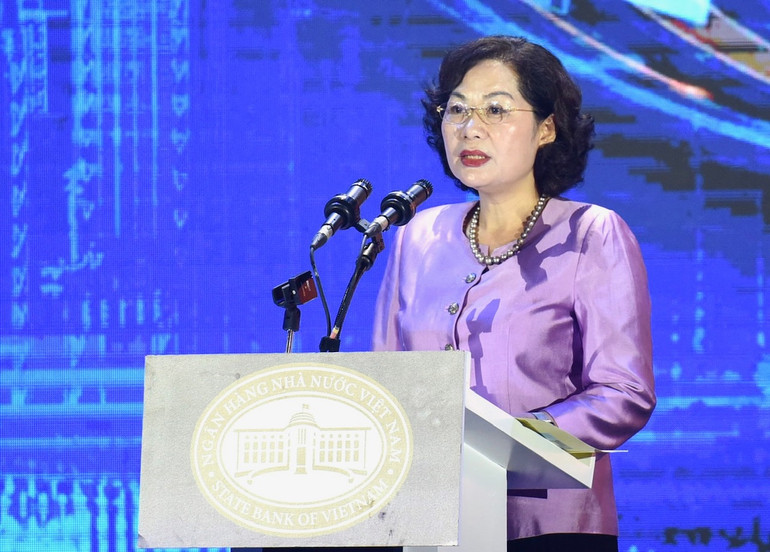 Thống đốc Ngân hàng Nhà nước Nguyễn Thị Hồng phát biểu.